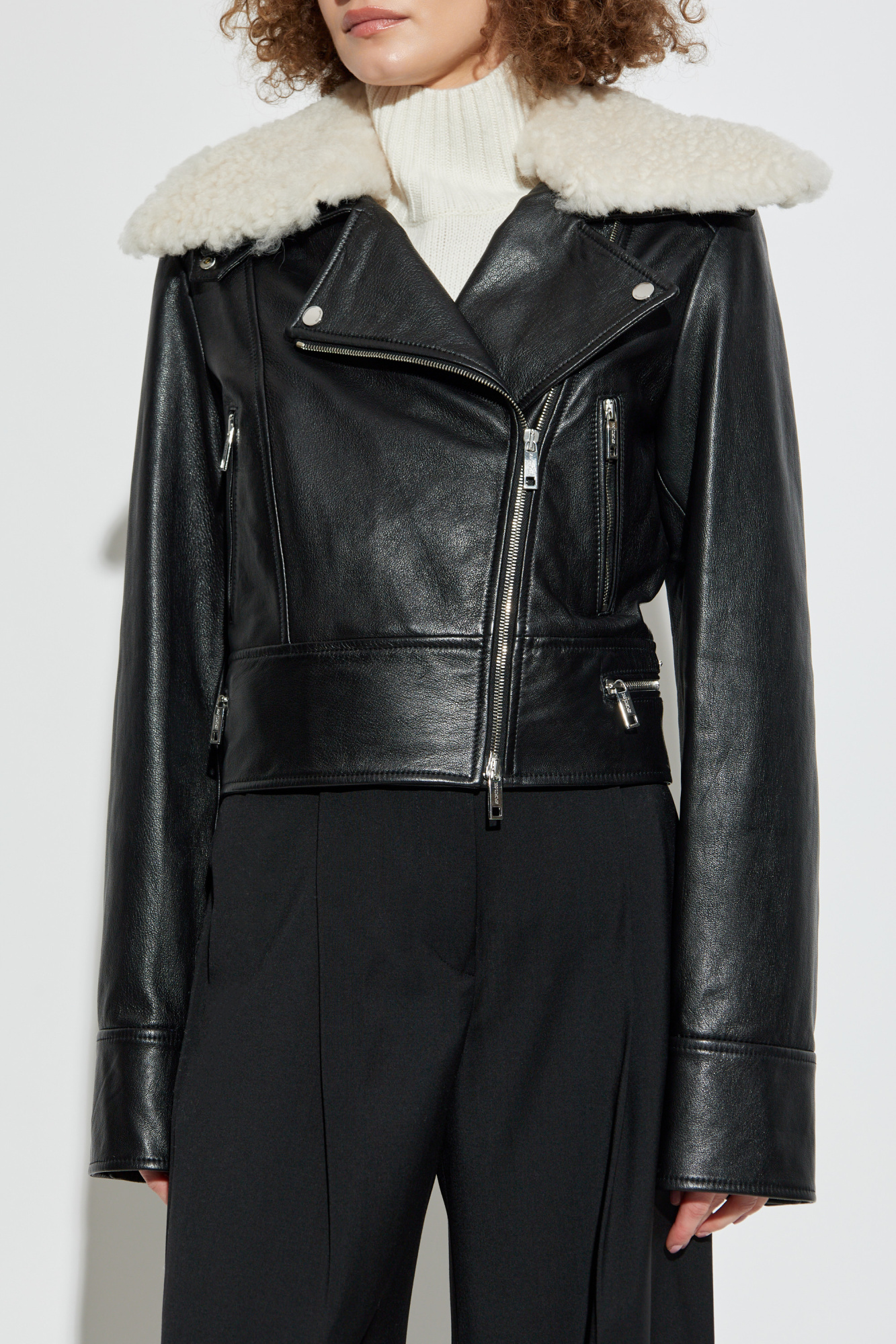 Black 'Toscana' leather jacket Sportmax - Vitkac GB